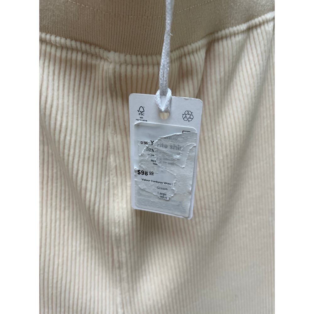 NWT MARINE LAYER Velour
Corduroy Flare Pants L Cream Ribbed Wide Leg High - Picture 4 of 12